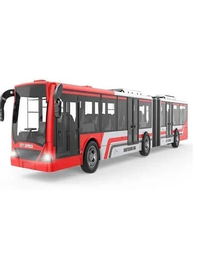 VIKINGS 2.4ghz 4 Channels Remote Control Bus Toy Full Function RC Bus Model Toy with Realistic Lights and Rubber Tire Bus Toy - Multicolor - Image 1